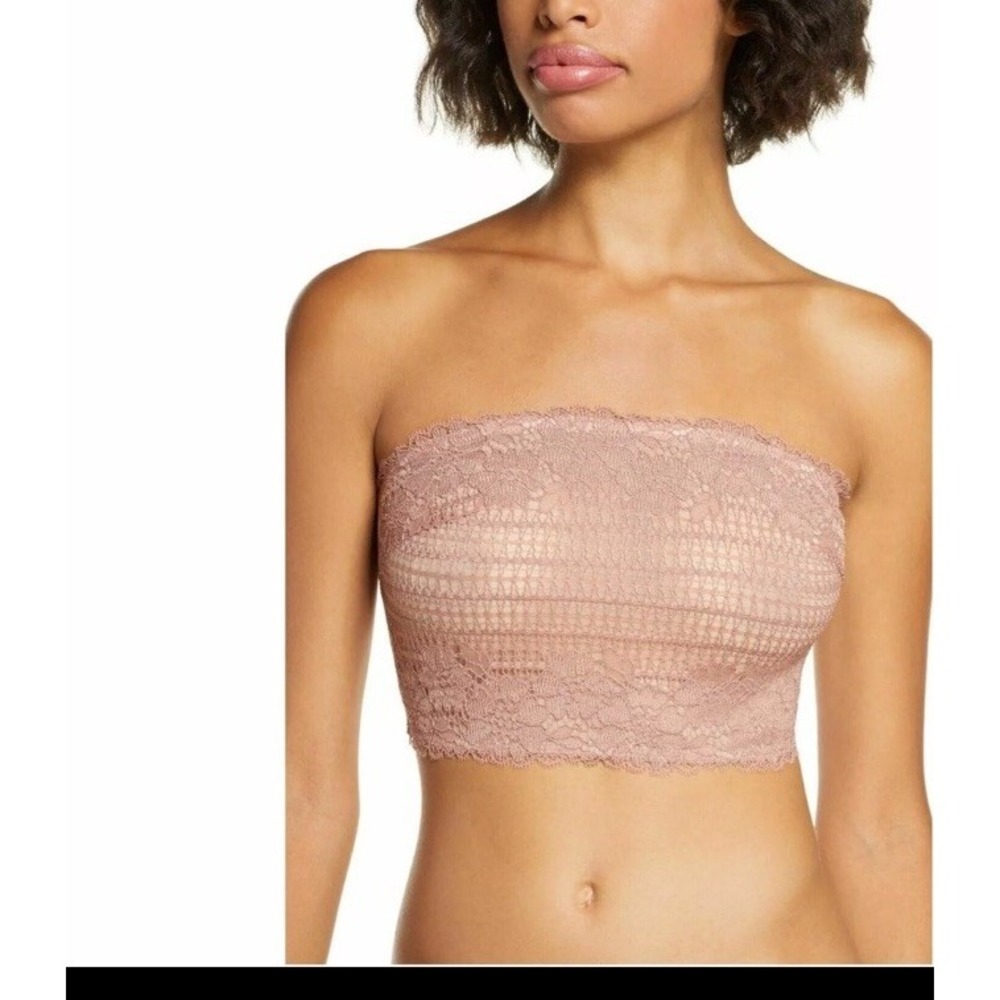 Free People Intimately NWT XS Camila Bandeau Bralette Vintage Rose Lace Bra - Picture 2 of 3